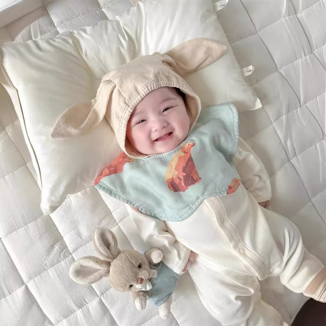 Baby Bibs Six Layers Bamboo Cotton Muslin Petal Shape Saliva Towel Boys Baby Bibs Vomiting Bibs Unisex Infant Feeding Bibs