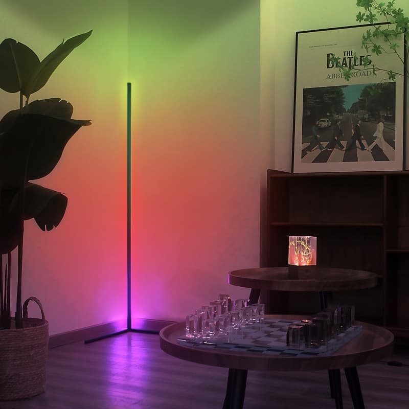 2026 New Cross-Border 60-Inch RGB LED Corner Floor Lamp (With Music Sync Function) Cross-Border