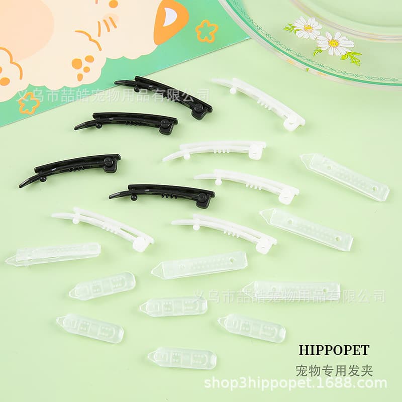 Pet hair clips, plain frog clips, DIY handmade special black and white non-slip cat and dog hair accessories and hairpins