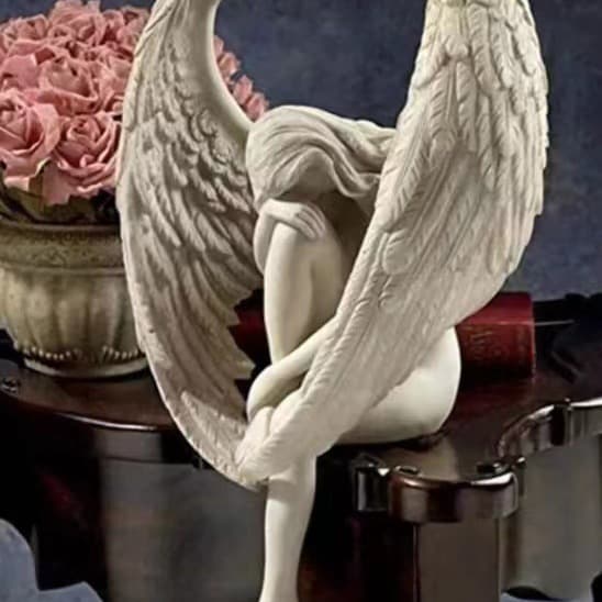 Cross-border Home Decorative Statue Hugging Leg Angel Ornament Nordic Style Staircase Angel Resin Craft Decor