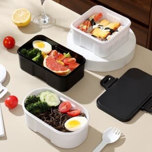 Plastic Lunch Box, Microwave-Safe, Lightweight Lunch Box for Office Workers, Light Meal Weight Loss Single-Compartment Lunch Box for Women