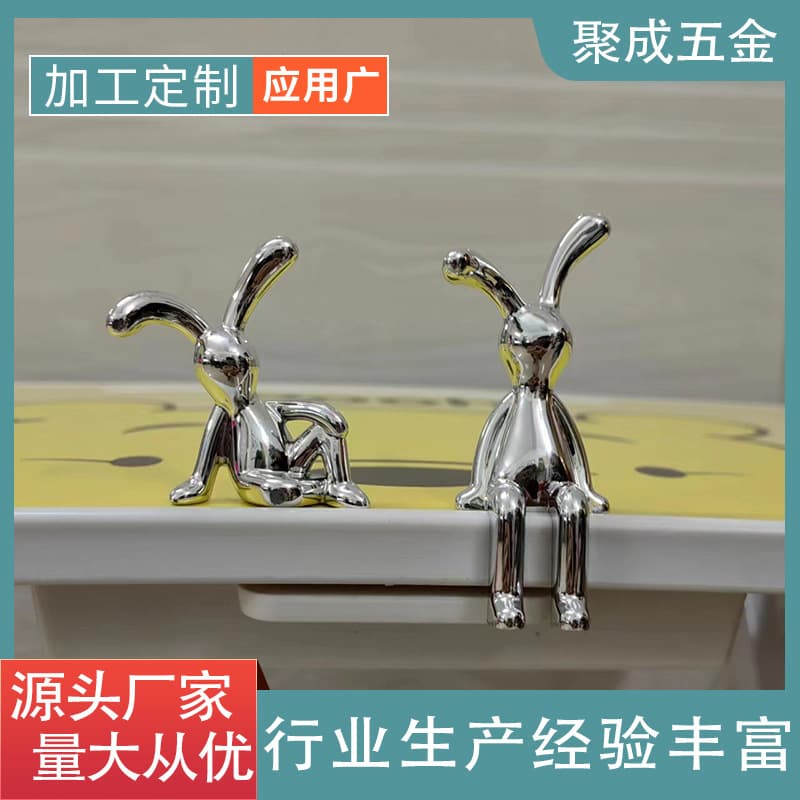 Electroplated Craft Creative Internet-famous Rabbit Home Ornament Living Room Entryway TV Cabinet Office Handmade Figurine Decoration