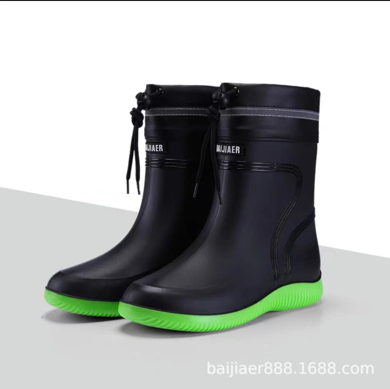 【Original Insole】Men's High-Top Anti-Slip Rain Boots, Long Waterproof Boots with Fleece Lining, Fishing Boots