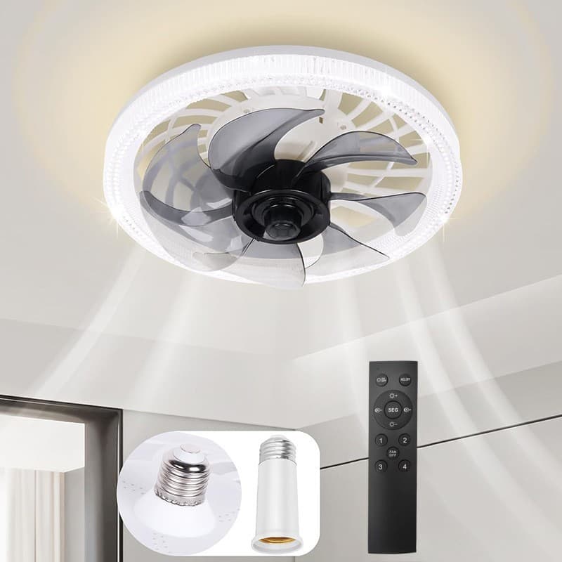E27E26 New Screw-Type Cross-Border Living Room Ceiling Fan Light, Home Bedroom Fan Light, Modern Minimalist Home Quiet Room