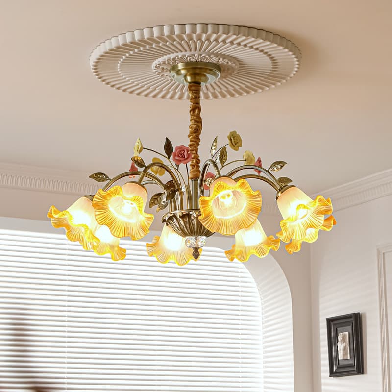 French Chandelier Vintage Style Master Bedroom Chandelier High Appearance Warm Romantic Princess Room Rose Living Room Chandelier