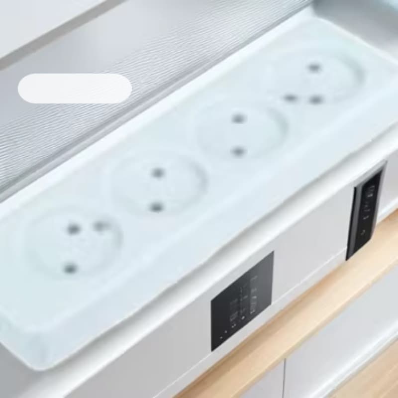 EU Standard 4-Outlet Power Strip with Detachable Wiring, Without Grounding Round Holes, European Style for Home and Office Use