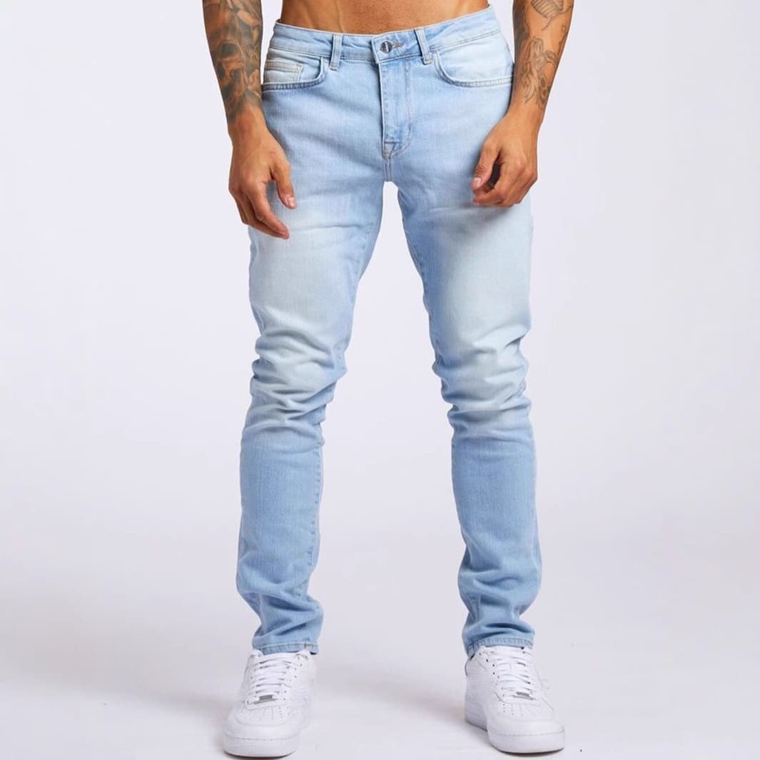 2025 European Slim Fit Stretch Denim Men's Pants European and American Cross-Border Autumn Skinny Pants Men Nk362
