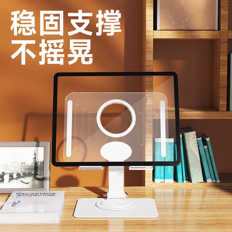 Hot-selling IPAD Stand Desktop 360° Rotatable Live Streaming Online Class Tablet Transparent Acrylic Support Stand