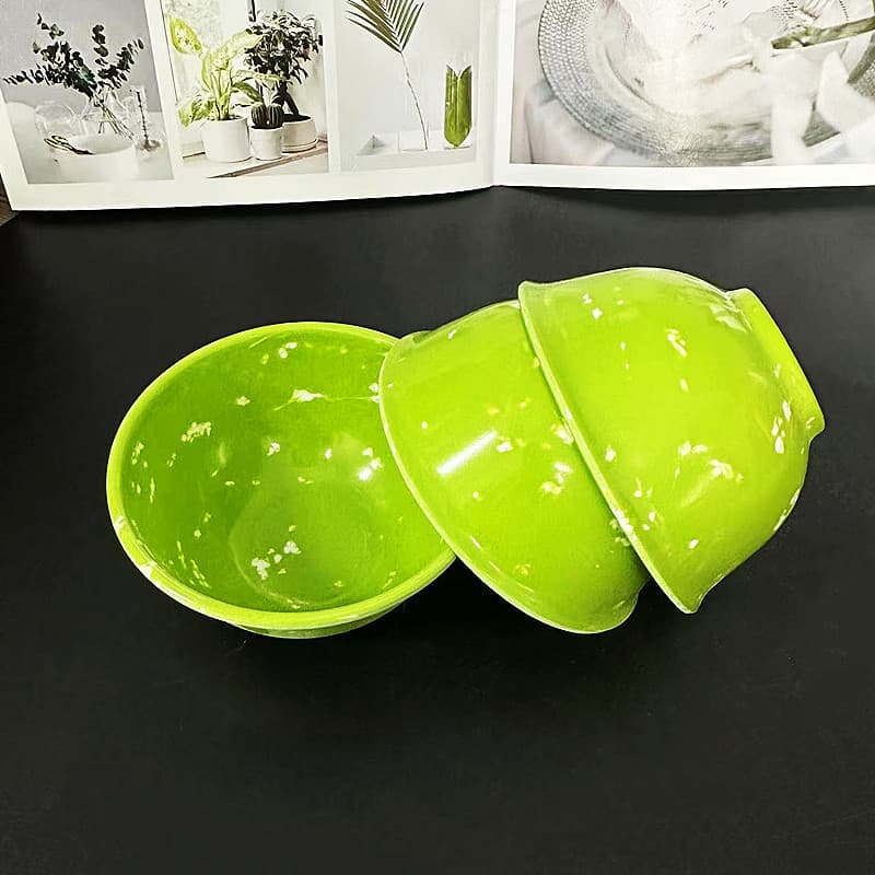 Snowflake Green Small Bowl Melamine Imitation Porcelain Green Small Bowl Dollar Store Wholesale Supply