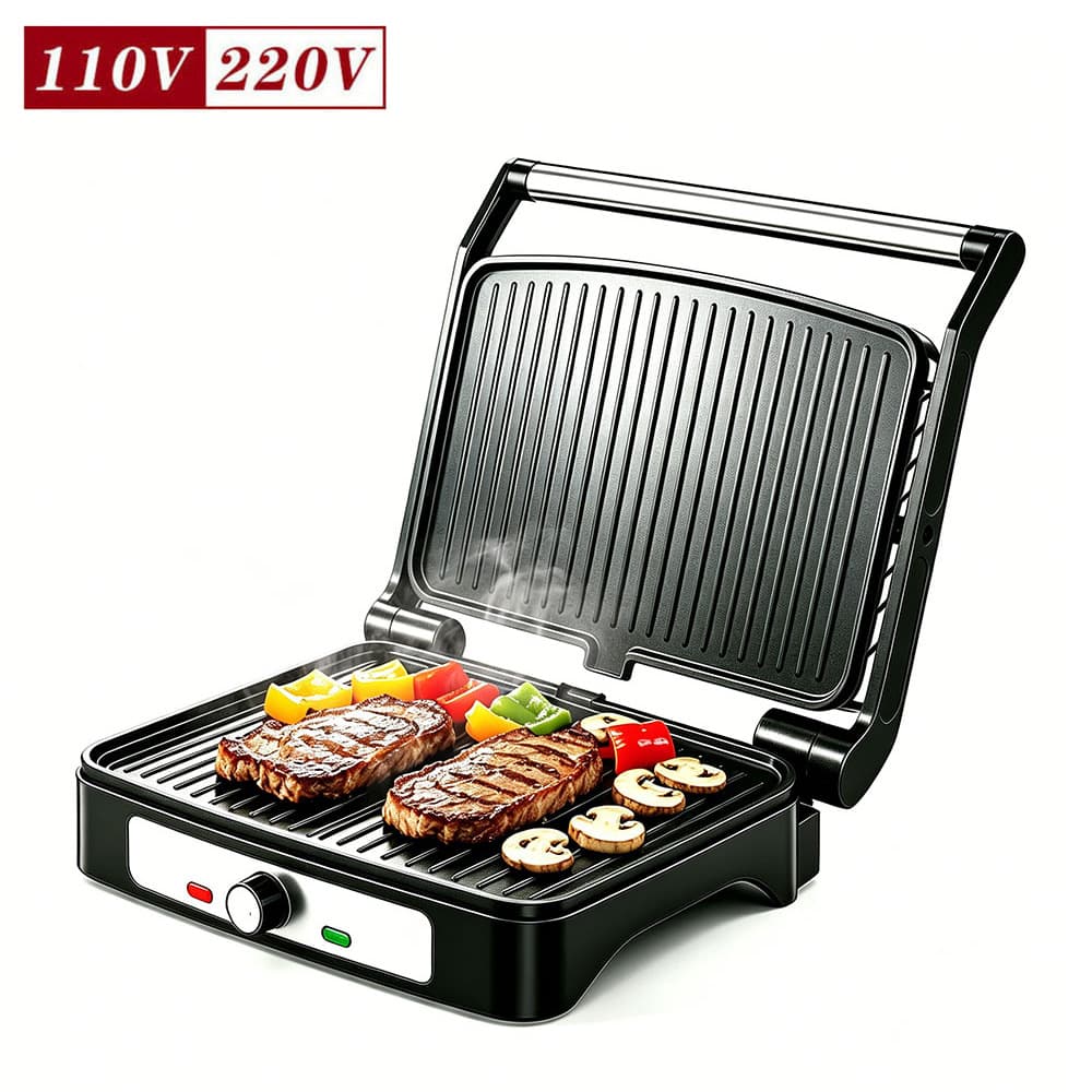 Cross-Border US Standard Steak Electric Griddle Panini Press Sandwich Maker Contact Grill