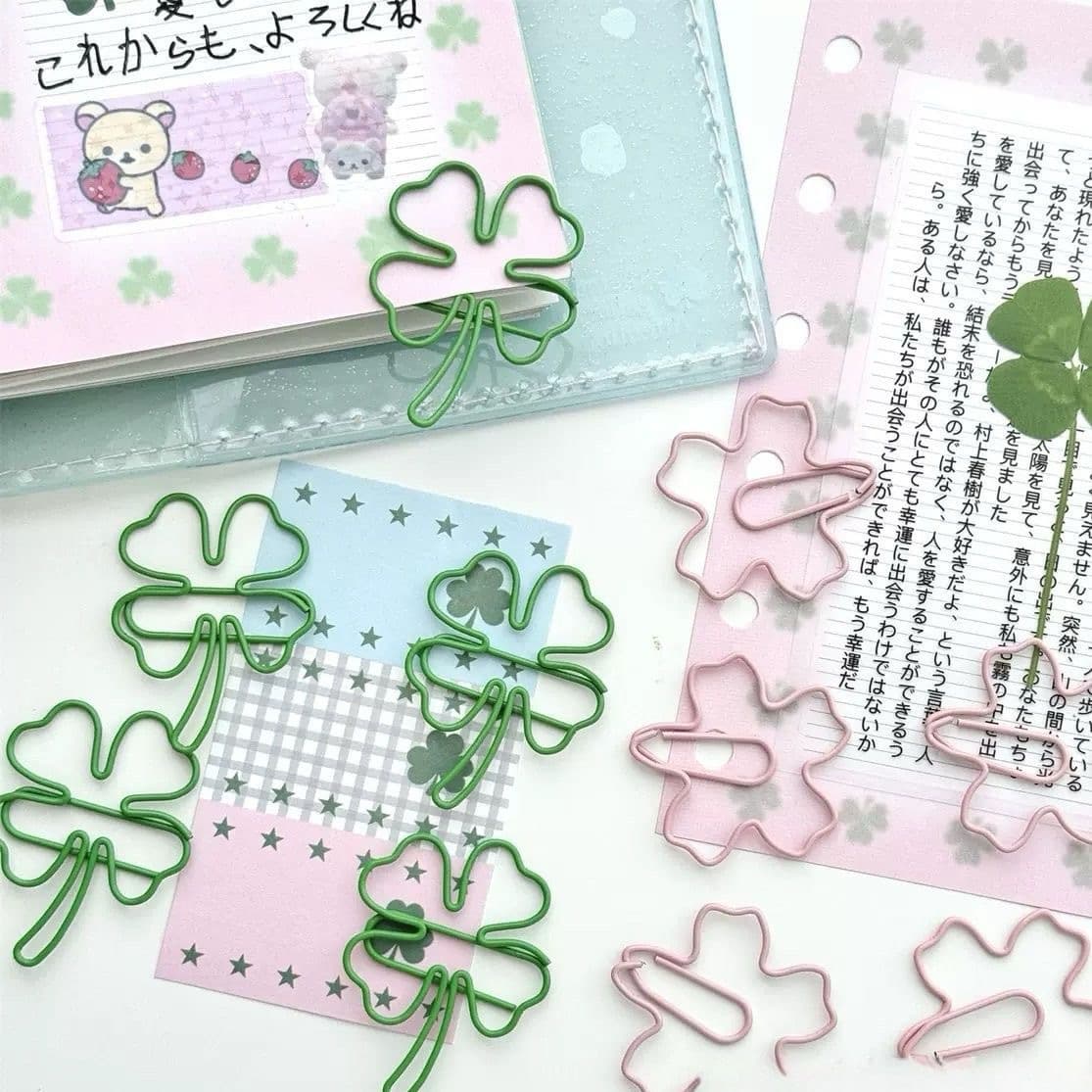 Creative cherry blossom four-leaf clover paper clip special-shaped paper clip ins gift handbook decoration fixed decorative paper clip