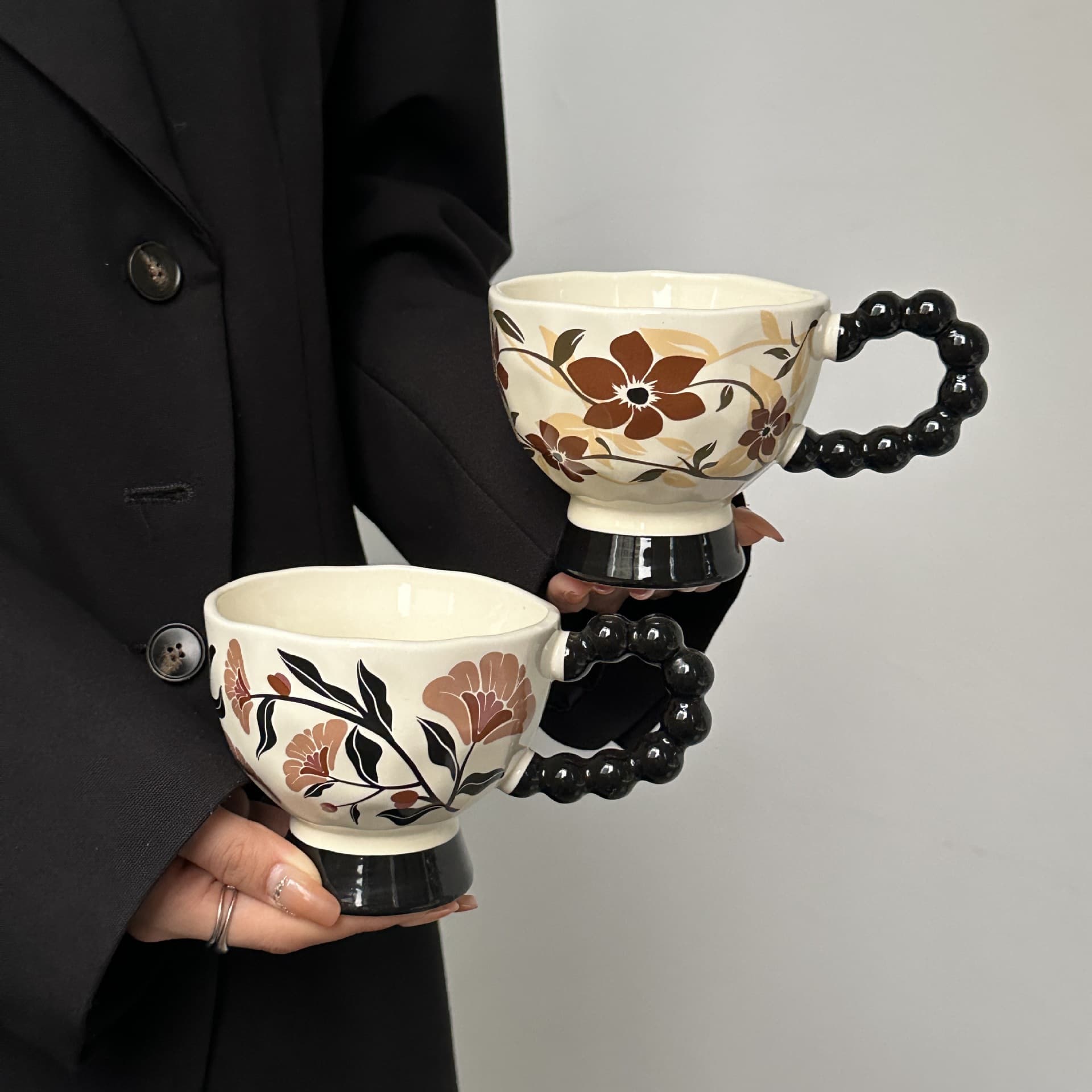 Vintage Mug, Design Cup, Ceramic Afternoon Tea Coffee Water Cup, Birthday Gift for Women