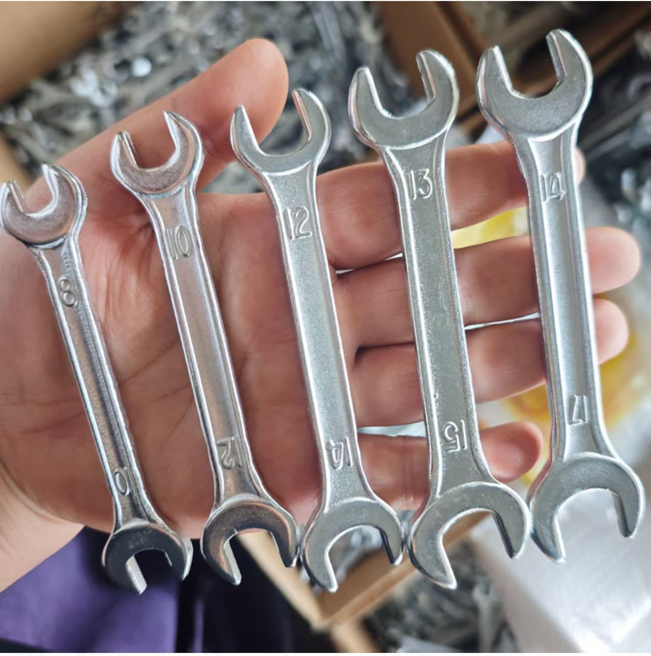 High-hardness open-end wrench, galvanized forged wrench, double-end manual fixed wrench, matching wrench manufacturer wholesale.