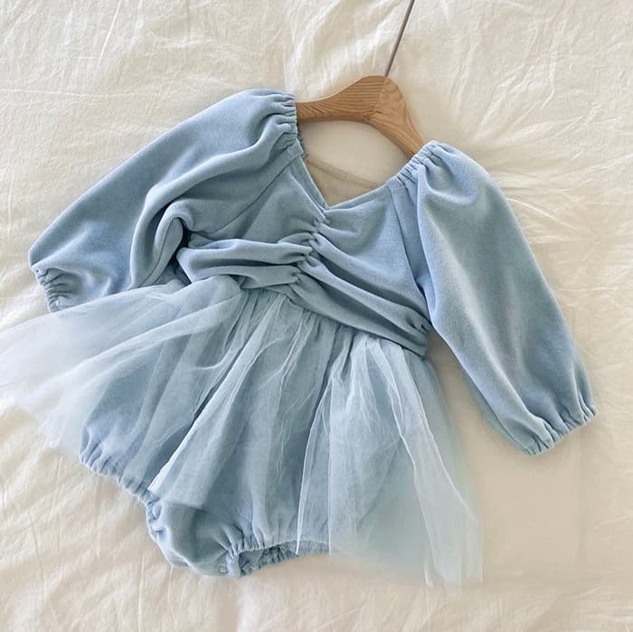 Baby Spring High-Quality Velvet Mesh Tutu Bodysuit Infant Girls' Photo Romper Newborn Clothing