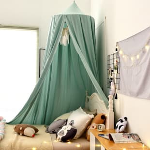 Cross-Border Amazon Dome Bed Canopy, Nordic Ins Style Kids Ceiling Mosquito Net Bed Tent, Light-Blocking Bed Curtain