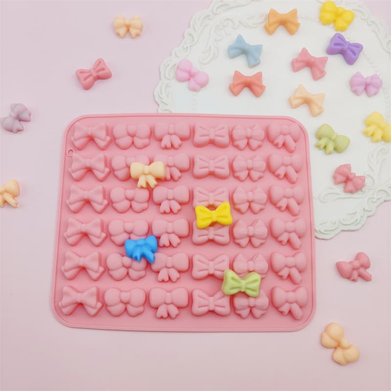 36-Cavity 6 Different Bow Shape Soft Candy Silicone Mold Chocolate Cake Baking Mold Resin Mold