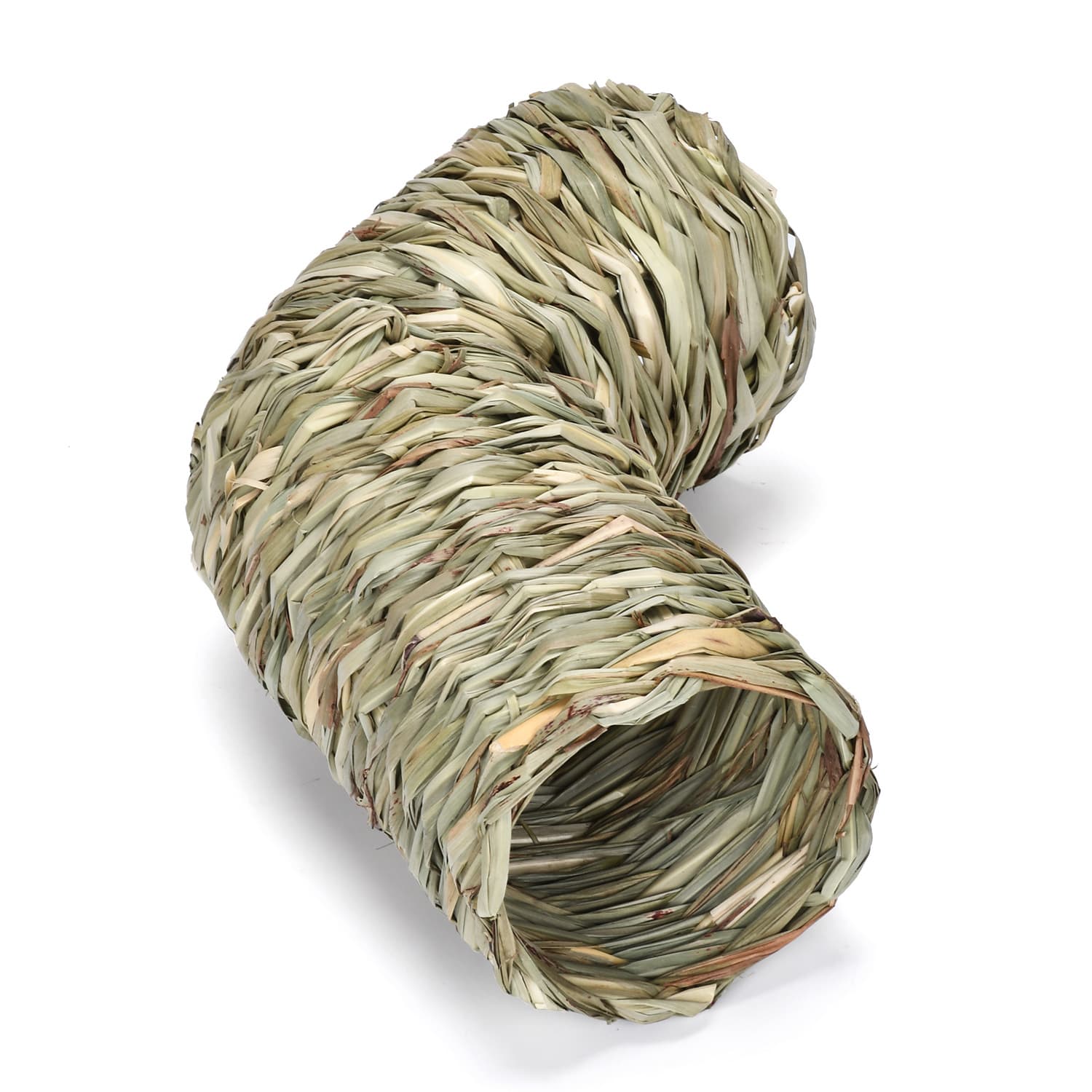 New Grass-Woven Exotic Pet Tunnel for Chinchillas, Syrian Hamsters, Hedgehogs Hideout House, Hamsters, and Guinea Pigs Natural Habitat Toy Supplies