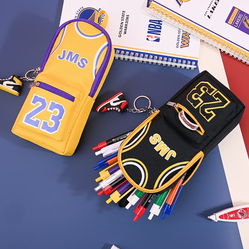 Basketball Star Pencil Case, Niche Large Capacity, High Appearance, Student Stationery Bag, Cute Pencil Pouch for Boys and Middle School Students