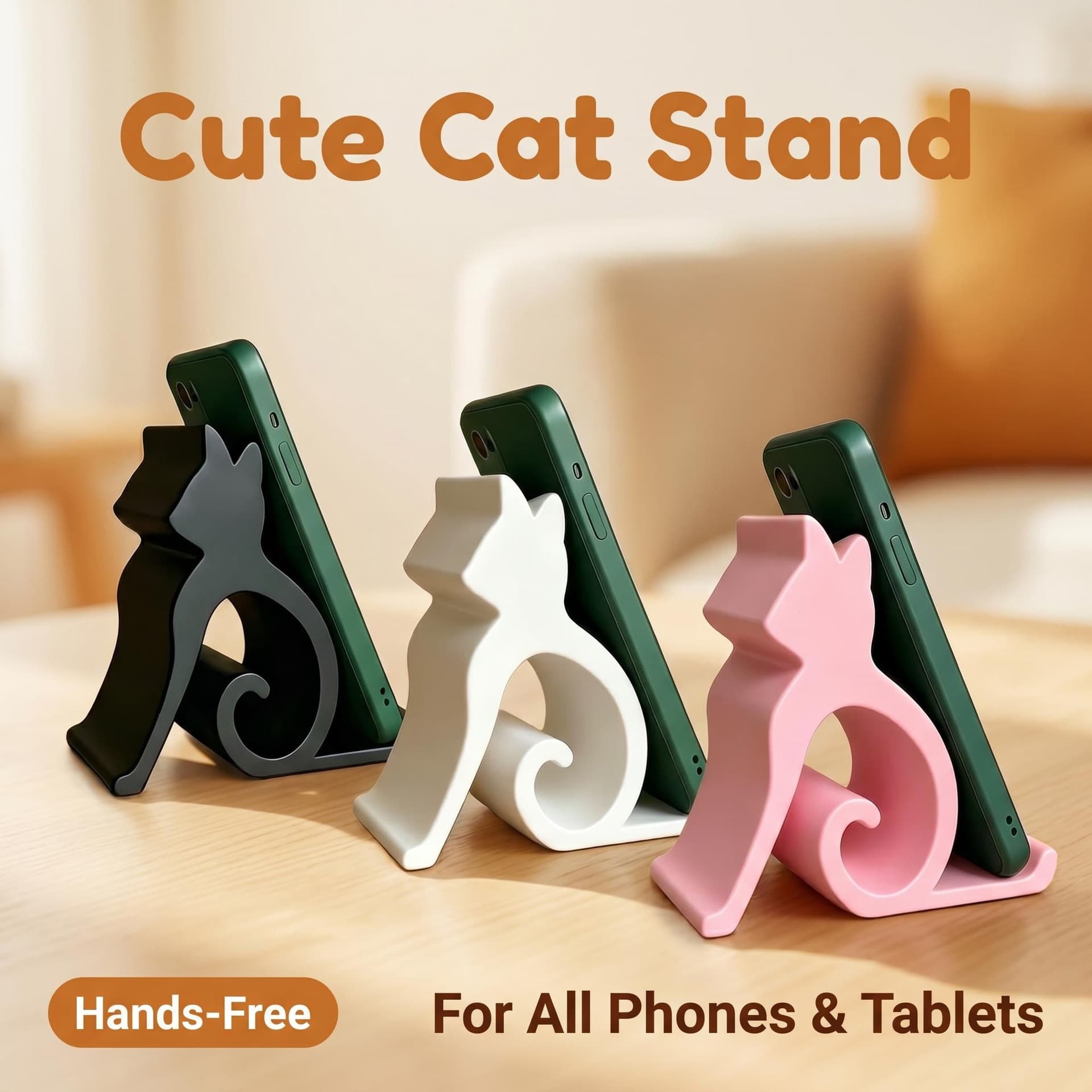Cross-border popular cat-shaped mobile phone holder universal mobile phone holder desktop support stand