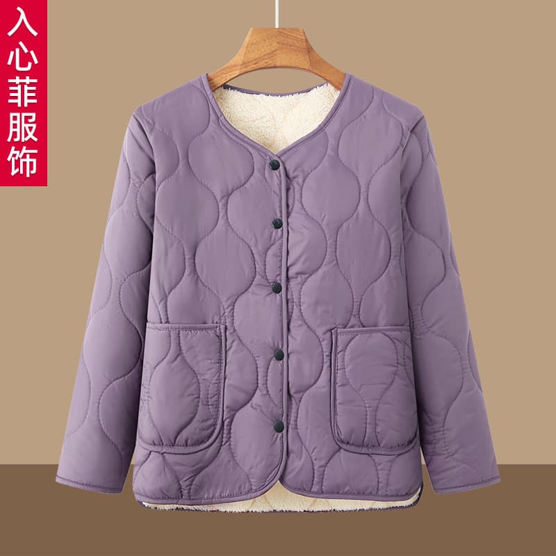 Middle-aged and elderly women's cotton-padded coat, mother's home wear, grandma's outfit, warm inner layer, cold-proof cotton-padded coat, winter