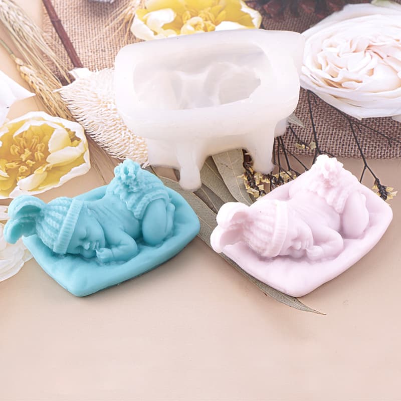 Sleeping Baby Silicone Candle Mold Handmade Sleeping Baby Scented Plaster Mold Angel Baby Soap Mold