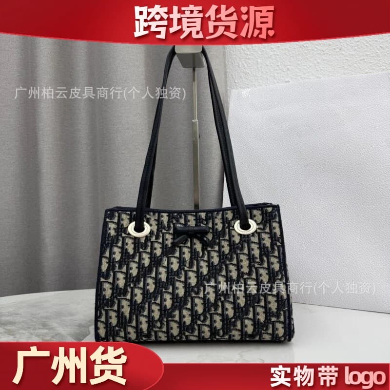 Cross-border New Classic Monogram Embroidery Bow Handbag Tote Bag Fashion Versatile Shoulder Crossbody Women's Bag
