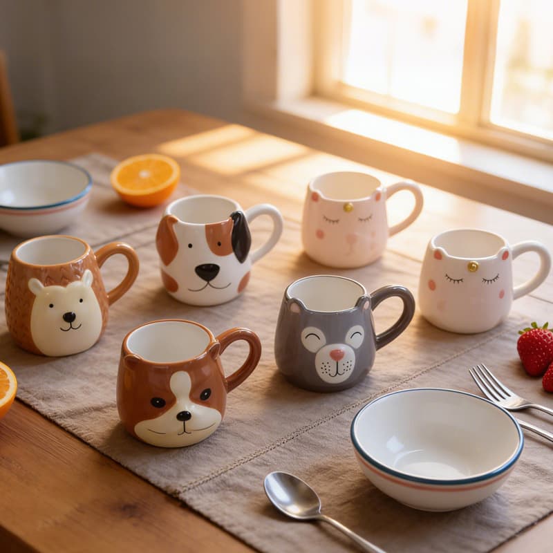 Cross-Border Amazon Creative Ceramic Cup Cartoon Water Cup Cartoon Cute Souvenir Gift Mug Home Wholesale