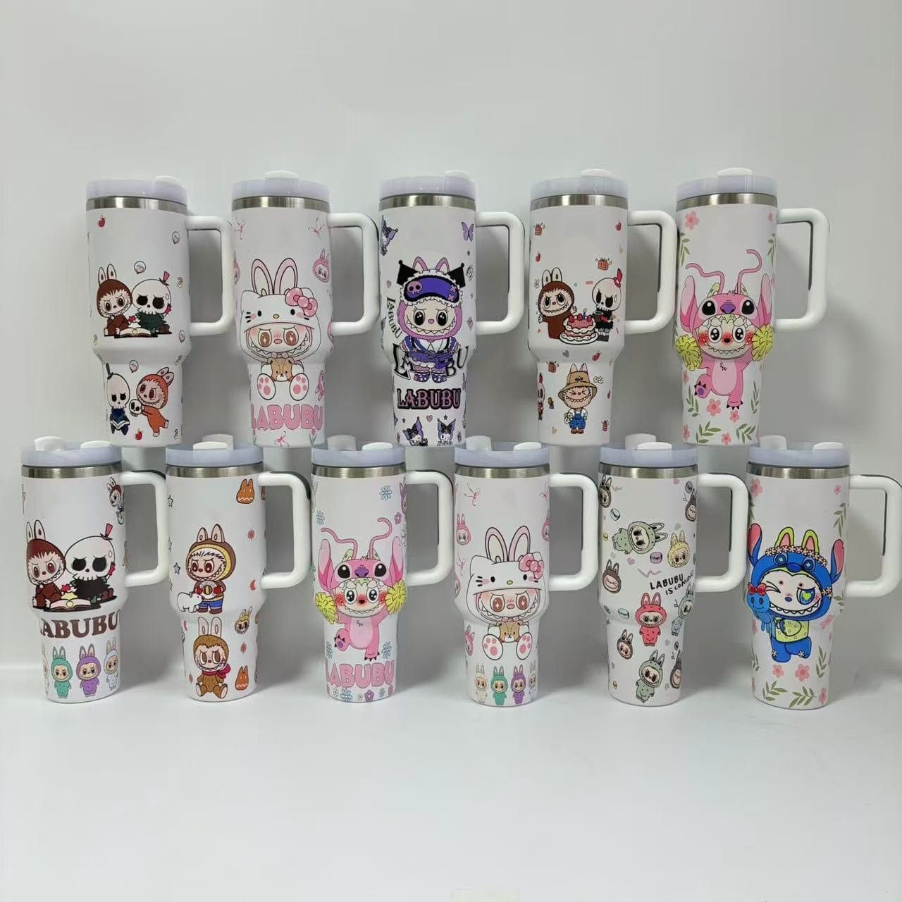 Cross-border New Gen 2 40OZ Handle Cup 304 Stainless Steel Ice Master Cup Portable Insulated Cup Car Cup Labubu