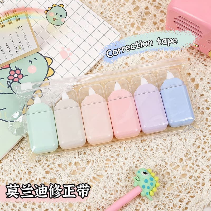 6 Pack Correction Tape Wholesale Cross-border Mini Simple Correction Tape School Stationery Office Supplies Eraser Tape