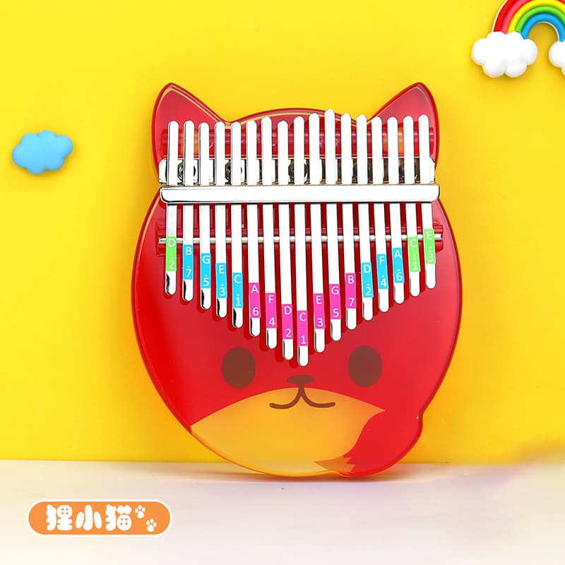 17-tone transparent thumb piano beginner's Kalimba civet cat cartoon children's birthday gift fun Kalimba