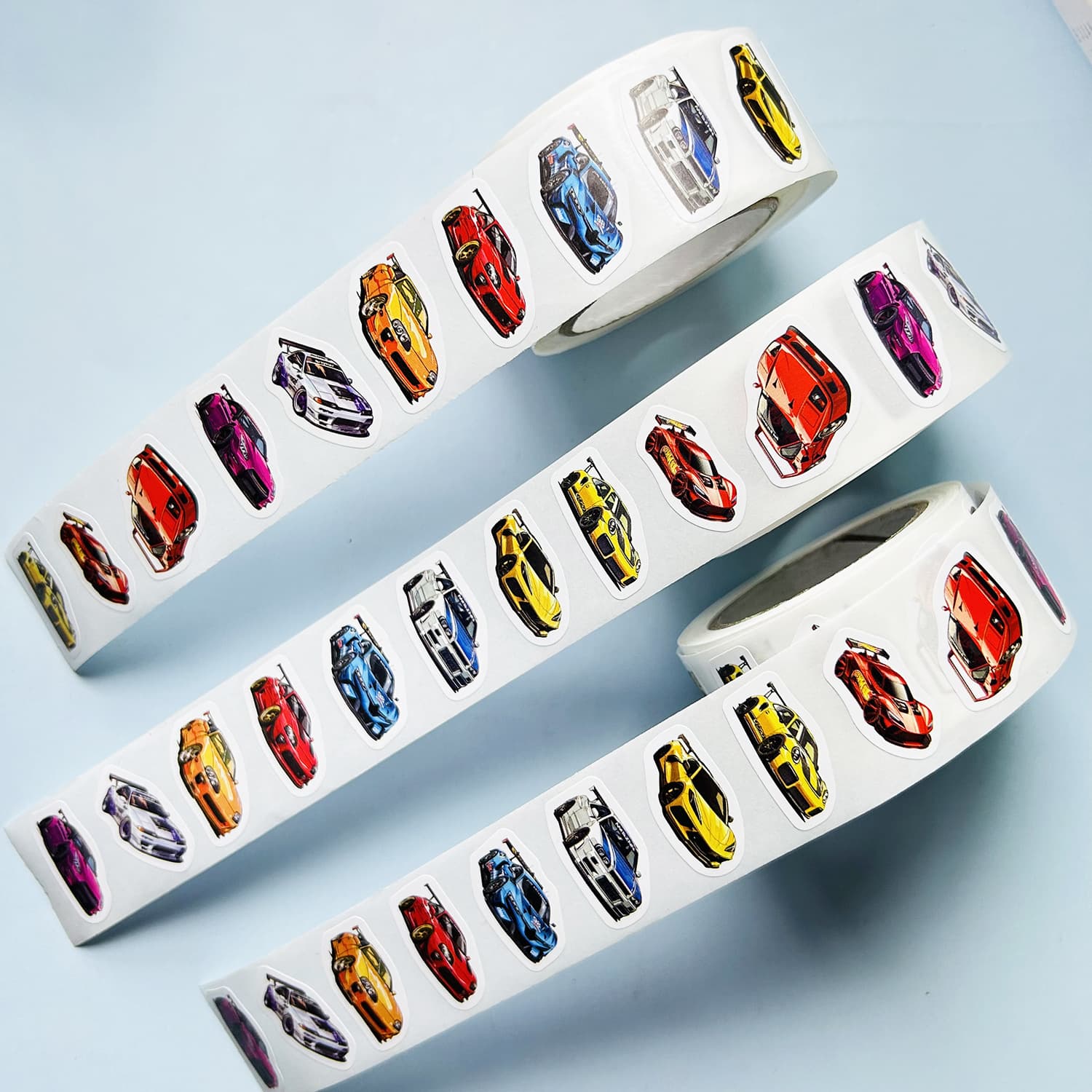 500 Sticker Roll Sports Car Cartoon Racing Kids Boys Fun Decorative Reward Phone Case Tablet DIY Stickers