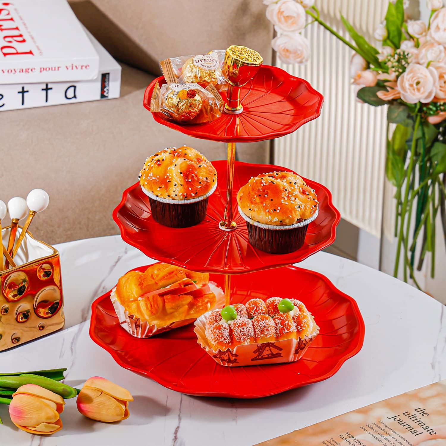 Multi-layer Fruit Tray for Living Room Coffee Table, Home Candy Dish, Front Desk Snack Tray, Afternoon Tea Dessert Plate, Fruit Bowl Decoration