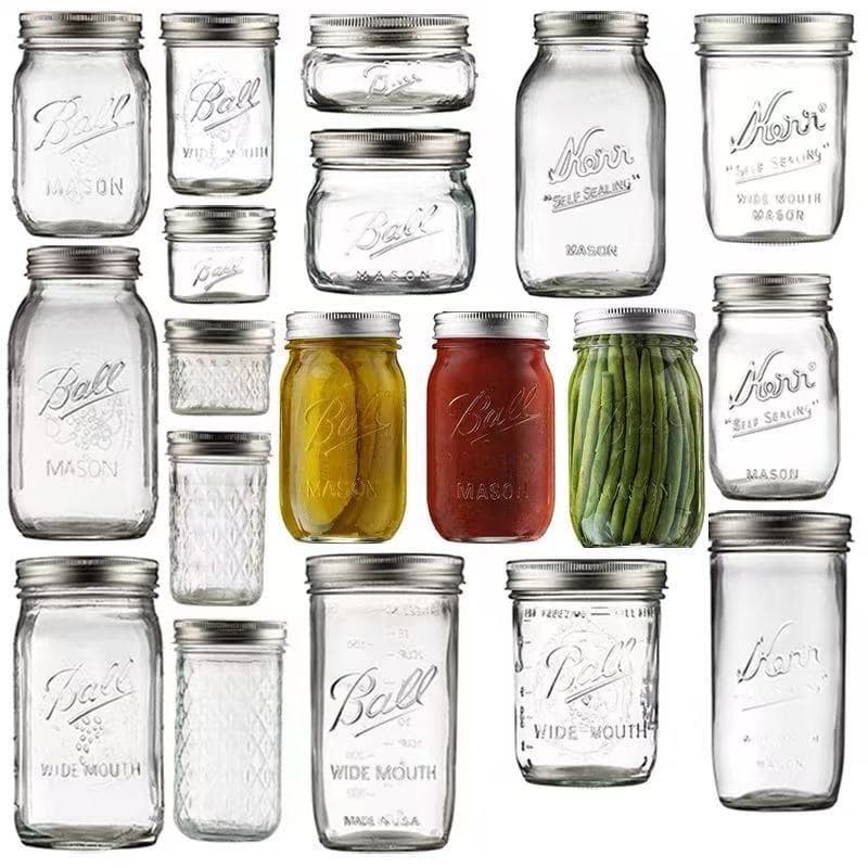 16oz Mason Jar Glass Sealed Jar with Separate Lid, Herb Jar, Vegetable Salad Jar, Mason Glass Jar Oatmeal Cup