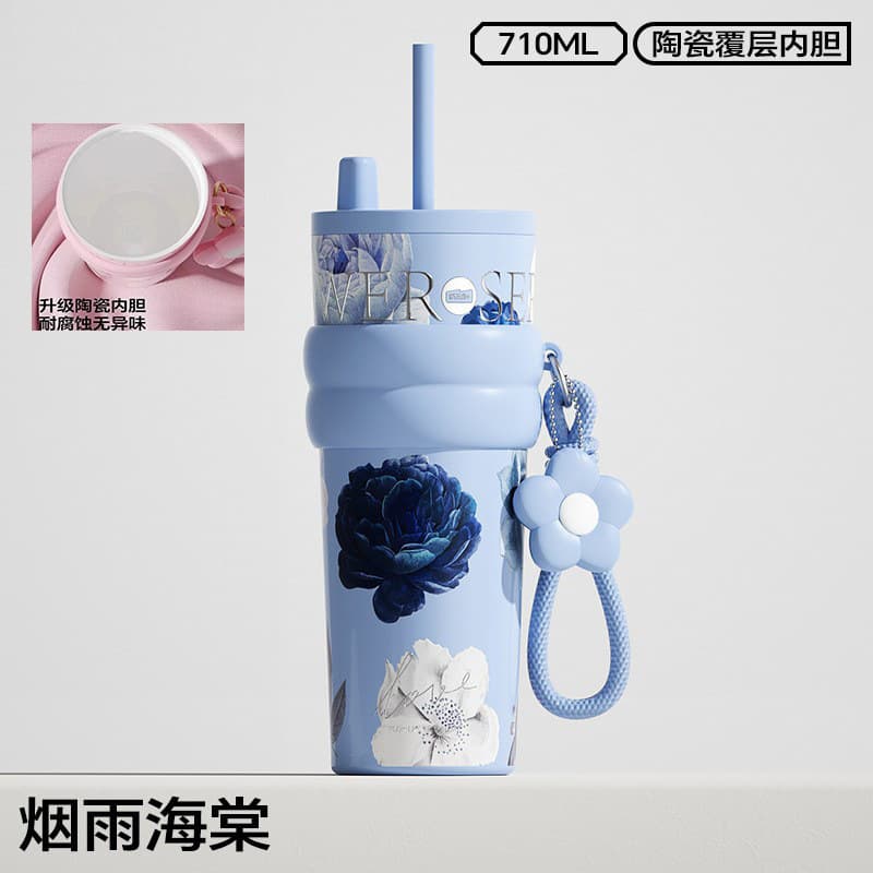 New Plush Toy Ice King Cup Large Capacity with Carry Strap Insulated Cup 316 Stainless Steel Water Cup Car Straw Cup Custom