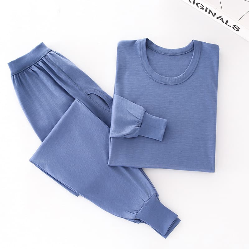 Men's New Autumn Thermal Underwear Set, Spring and Autumn Low-Neck Plain Thermal Tops and Bottoms, Loose Fit for Middle-Aged and Elderly, Warm Underwear