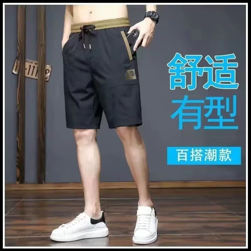 2026 New Summer Ice Silk Thin Quick-Dry Loose Large Size Mid-Length Casual Sports Pants Men's Five-Point Pants