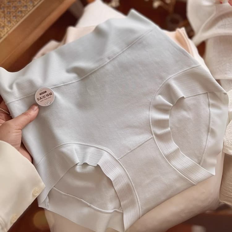 5A Long Staple Cotton High-Waist Tummy Control Panties Women's Cotton Comfortable Skin-Friendly Solid Color Ladies Underwear Cotton Crotch 5A Antibacterial