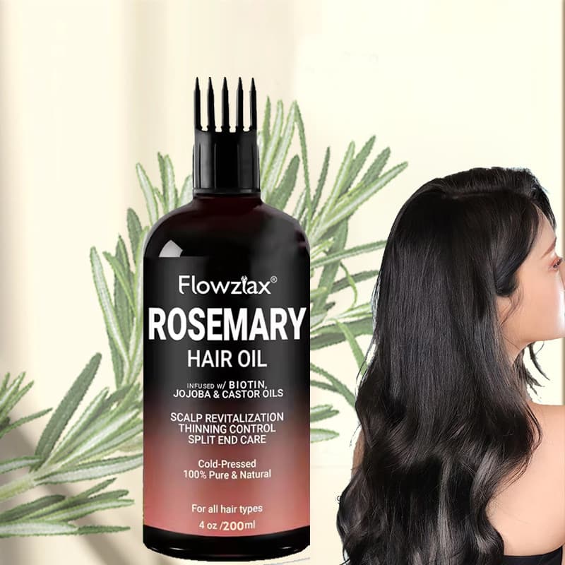 Flowziax Huazhiman Hair Care Essential Oil Rosemary Treatment Oil Moisturizing Smooth Rosemary Hair Care Oil Hair Oil