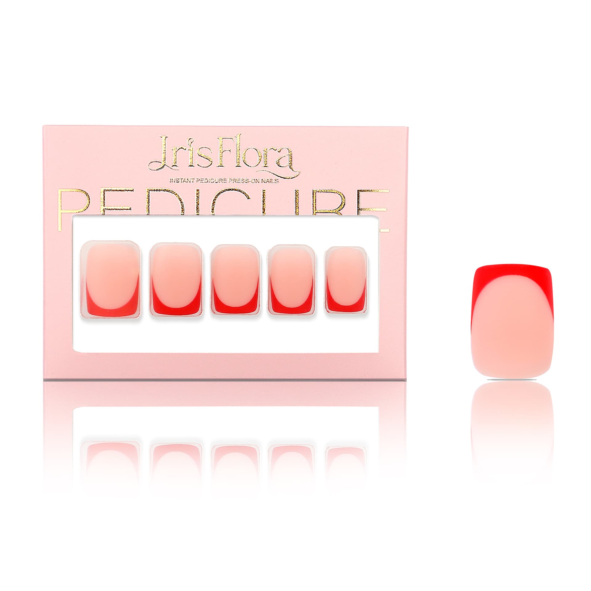 French Short Nude Nail Stickers 32 Pieces Handmade Detachable Toe Press-On Nails Finished Toe Nail Tips
