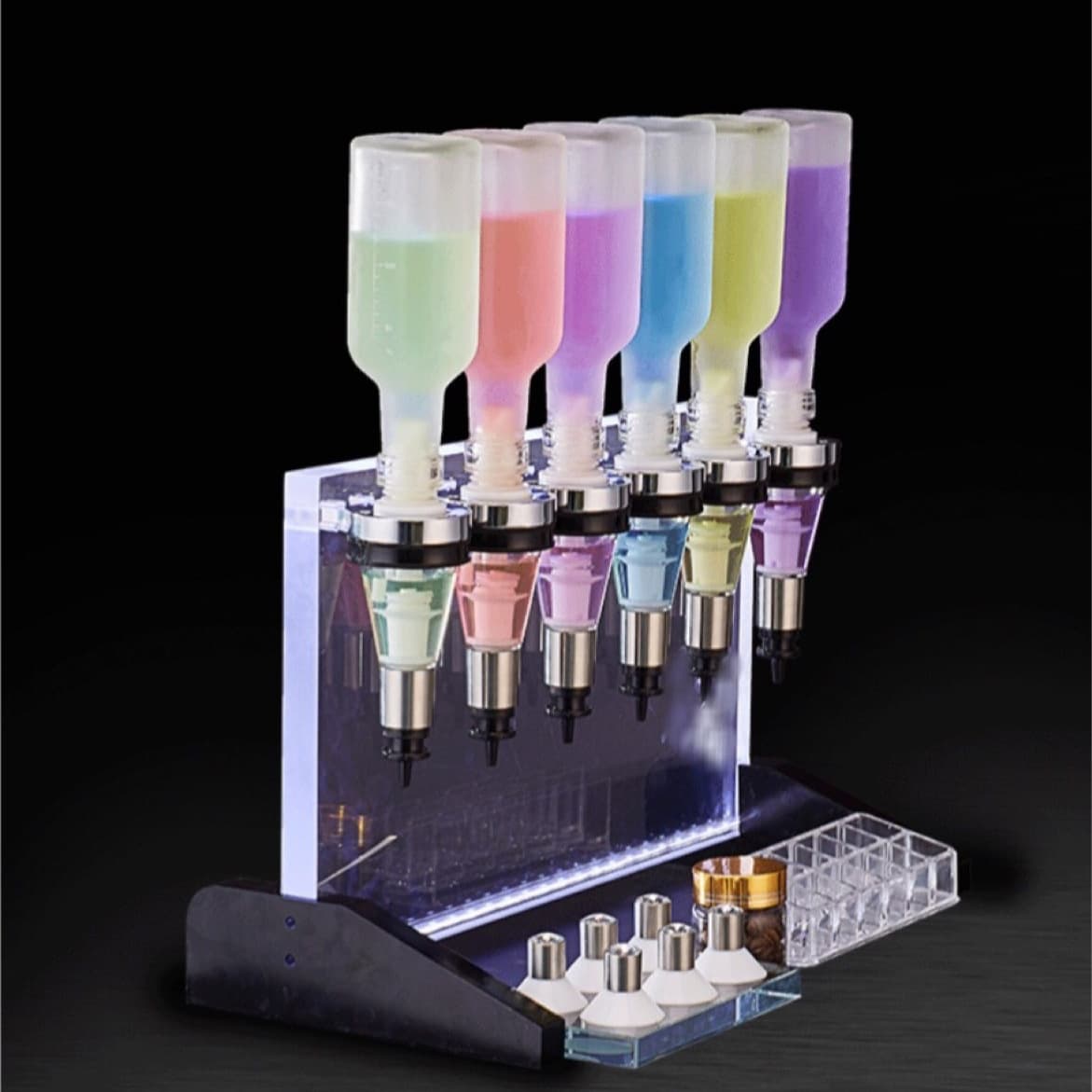 Exquisite Bulk Perfume Bar Full Store Display Rack Mini Counter with 6 Pump Dispensers Factory Wholesale
