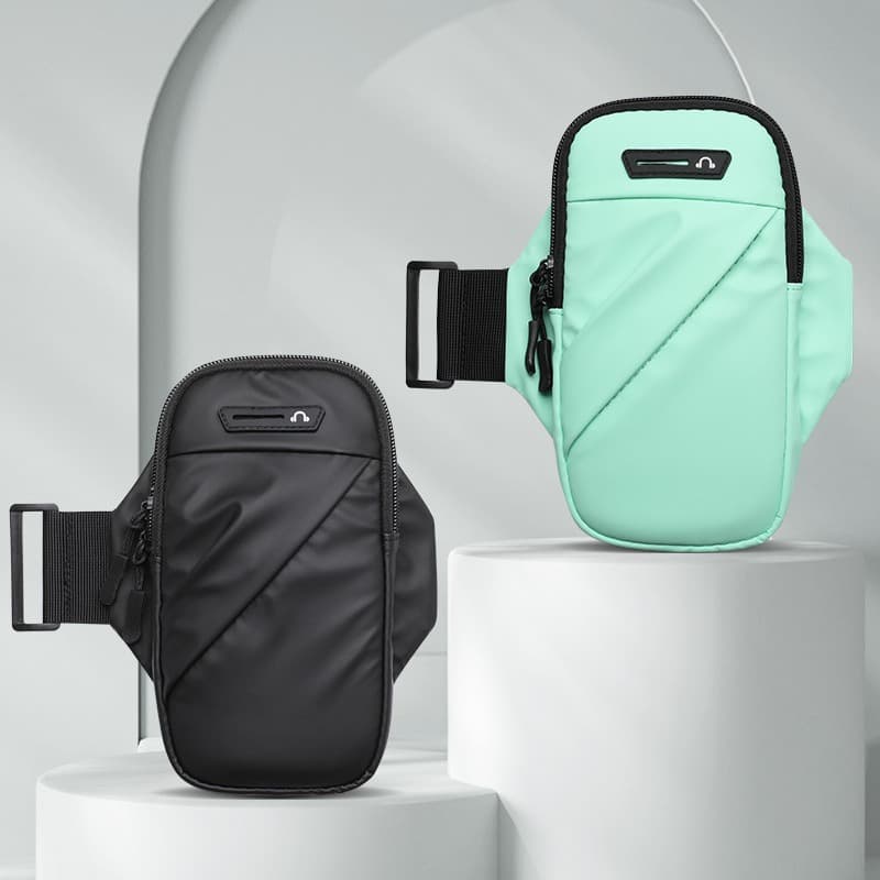Sports running mobile phone arm bag women's fitness wrist bag breathable PU arm strap outdoor cycling men's arm sleeve mobile phone hand bag