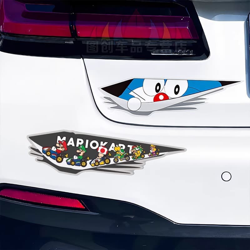 Car Sticker Scratch Cover Decal for Bumper, Door, Electric Motorcycle, Cartoon Scratch Sticker