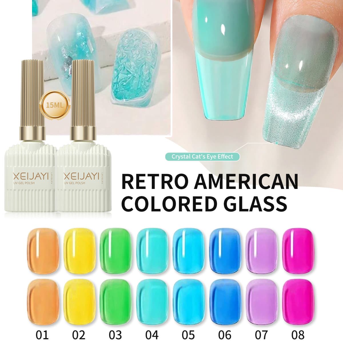 Long-Lasting Nail Art Gel Polish Popular Color Glass Transparent Multi-Color Women's Nail Oil Jelly for Beauty Salon