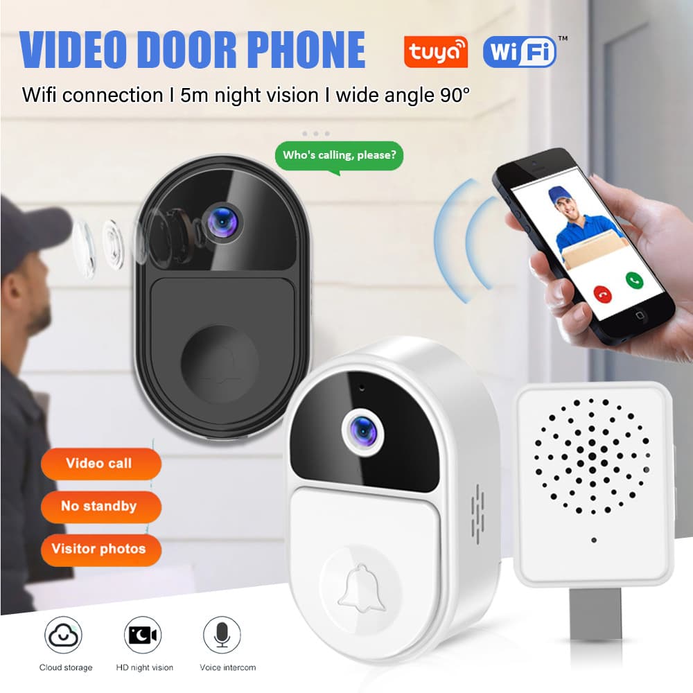 Tuya Video Doorbell WiFi Smart Doorbell Video Intercom Monitor Doorbell