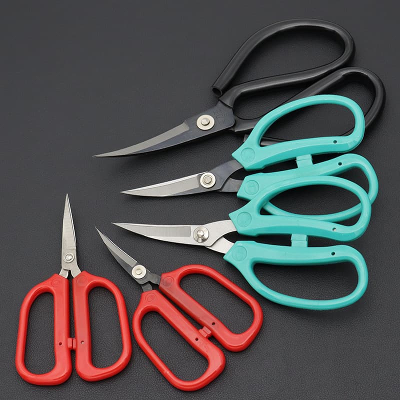 Curved Scissors Stainless Steel Upward Industrial Rubber Sole Leather Trimming Garment Making Tailor Scissors Fabric Thread