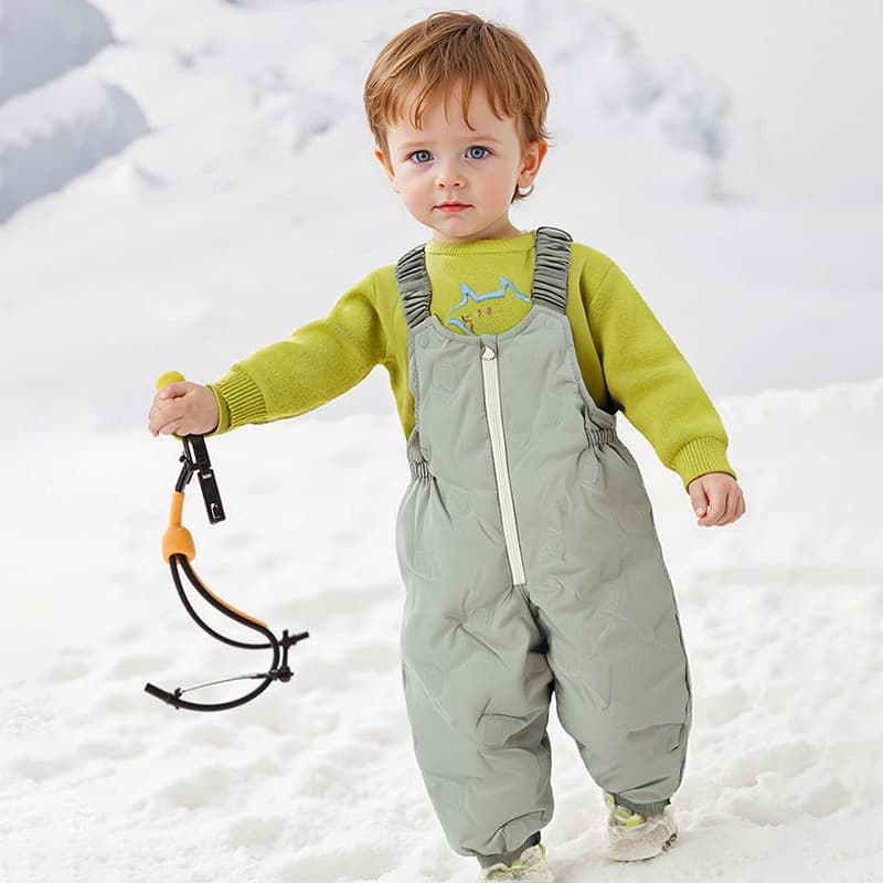 [10-Day Pre-sale] New Winter Style Three-Proof Down Pants for Boys, Girls, and Children, Long Pants with Straps for Warmth