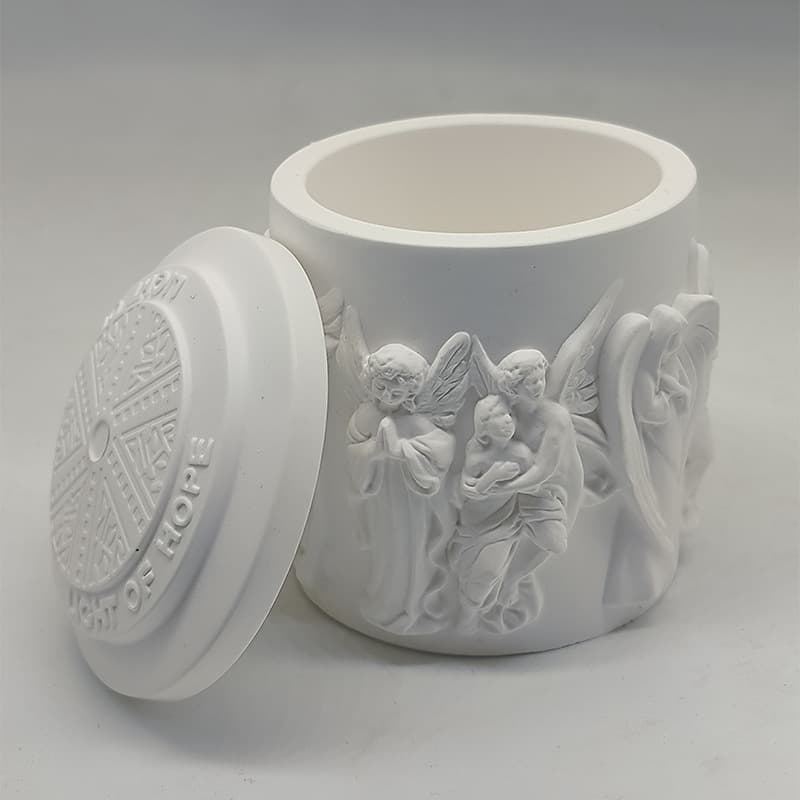Cross-border Custom Multi-color Relief Angel Statue European-style Aromatherapy Gypsum Cup Scented Candle Home Gift