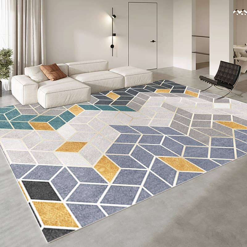 Hotel Cream Style Sofa Mat Geometric Window Sill Non-Slip Bedside Carpet Light Luxury Coffee Table Rug Living Room