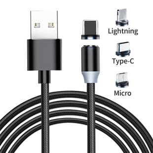 Universal Nylon Round 3-in-1 Magnetic Charging Cable, Multi-Function Charging Cable, Magnetic Data Cable Fast Charging