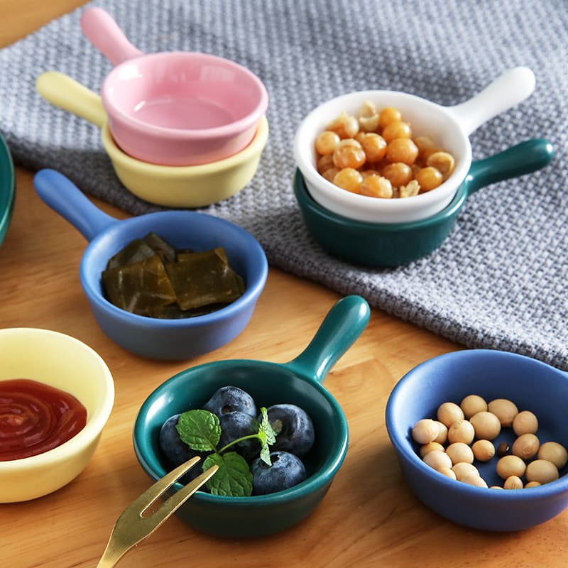 Ceramic small dish household soy sauce vinegar condiment dish hot pot dipping dish side dishes pickles small plate bean paste sauce dish flavor dish